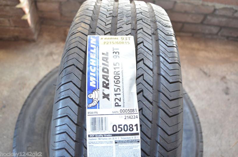 1 new 215 60 15 michelin x-radial tire