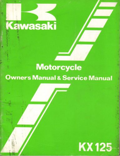 1985 kawasaki motorcycle kx125 owner&#039;s service manual p/n 99920-1289-01 (575)