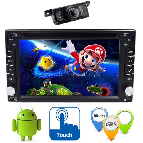 2 din android car dvd cd player 6.2&#034; hd stereo gps audio wifi mirror link camera