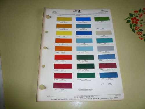 1972 vw ditzler ppg color chip paint sample - vintage