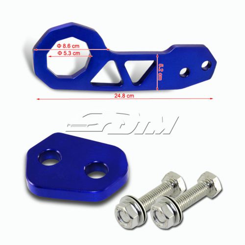 2&#034; jdm anodized cnc billet aluminum blue rear bumper racing tow hook for subaru