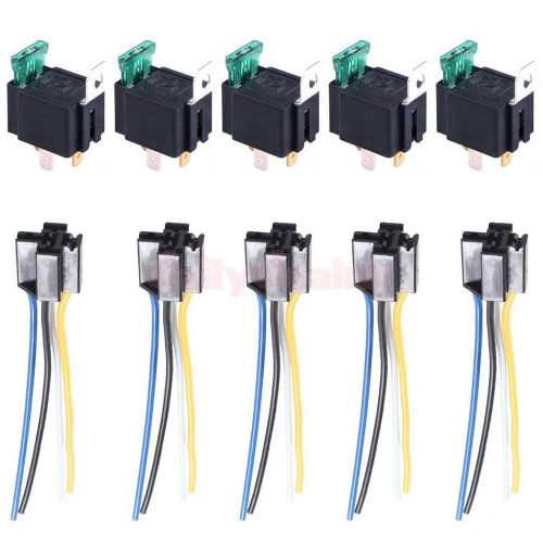 10xfused on/off automotive fused relay 12v 30a 4-pin normally open car bike