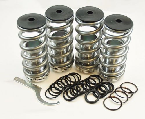 Honda adjustable 0-4&#034; silver suspension coilovers lowering drop springs kit
