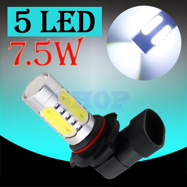 9005 hb3 high power 7.5w 5led pure white head tail fog driving car light bulb