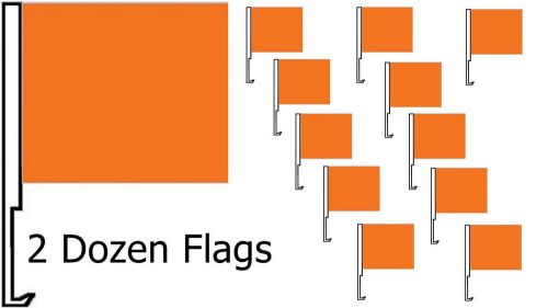 Car dealer supplies 24 car window clip on flags solid pumpkin orange banner