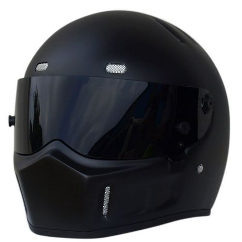 Men&#039;s frp motorcycle motorcross bandit kart full face helmet black fiberglass