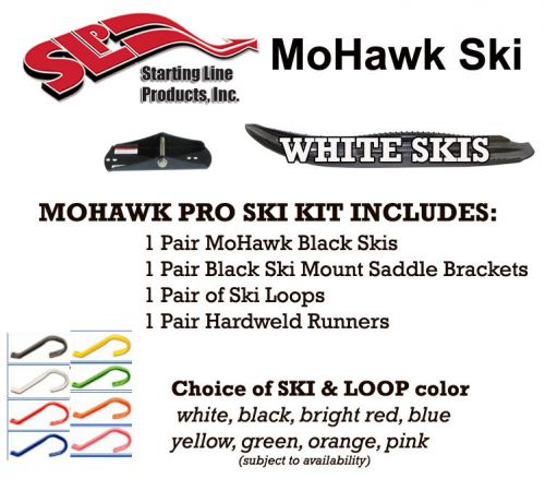 Arctic cat aws iii, iv &amp; v chassis slp mohawk white skis, mounts, loops, runners