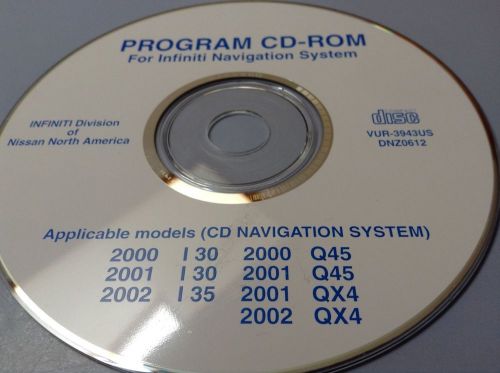 Program cd-rom, for infiniti navigation system, infiniti division of n america