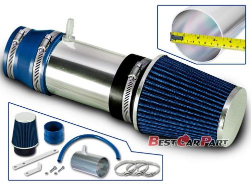 Bcp blue 03-07 honda accord lx ex 3.0l v6 short ram air intake + filter