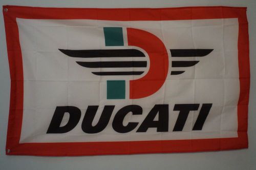 Ducati motorcycle garage man cave horizontal flag banner 5x3 feet