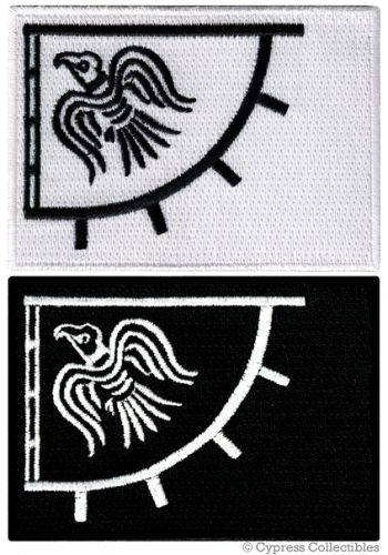Lot 2 viking flag biker patch raven banner thor pagan iron-on norway embroidered