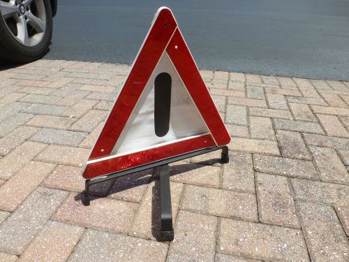 Vintage mercedes benz emergency hazard safety triangle foldable style