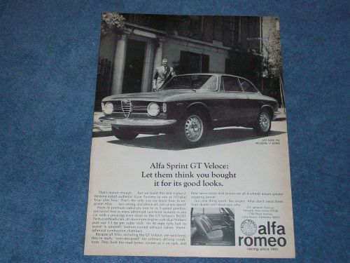 1968 alfa romeo sprint gt veloce orignial vintage ad