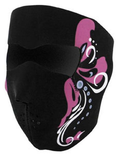 Zan cold weather water/wind resistant neoprene facemask,mardi gras/black/pink