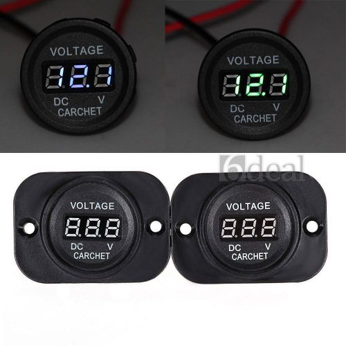 Carchet 2pcs dc 6-30v car motorcycle led digital display voltmeter meter