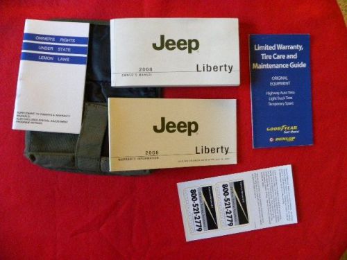 2008 jeep liberty  owner&#039;s  manual  complete with w/factory case