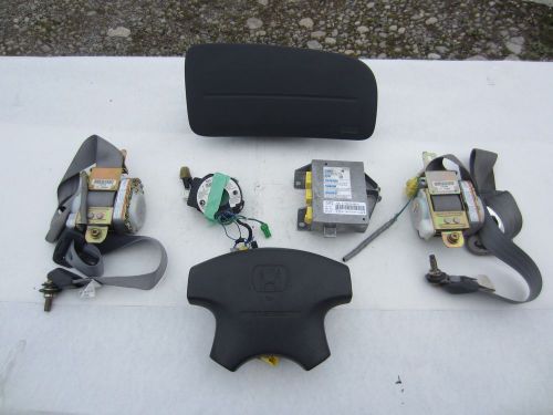 00-02 honda accord air bag set with seat belts, clock spring and module