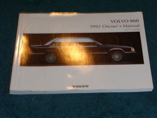 1992 volvo 960 owner&#039;s manual / original owners guide book