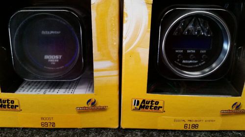 Auto meter 6970 2-1/16&#034; boost 5-60 psi &amp; 6188 2-1/16&#034; dpss shift-light cobalt