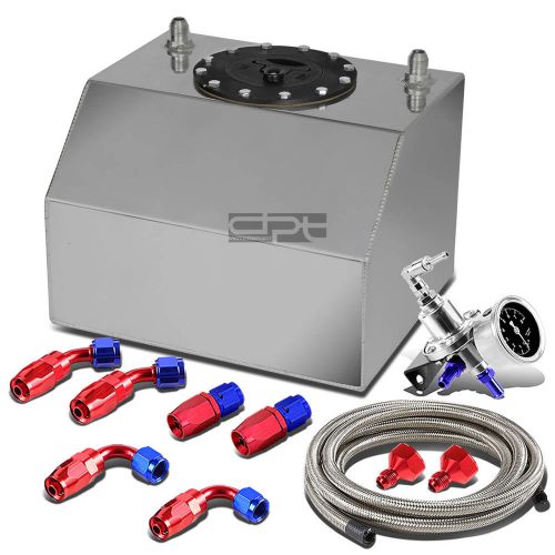 4 gallon lightweight aluminum fuel tank+cap+steel line kit+pressure regulator