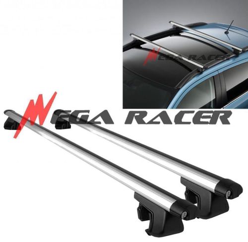 Jdm adjustable 50&#034; in aluminum top roof rack luggage carrier #r3 key lock clamps