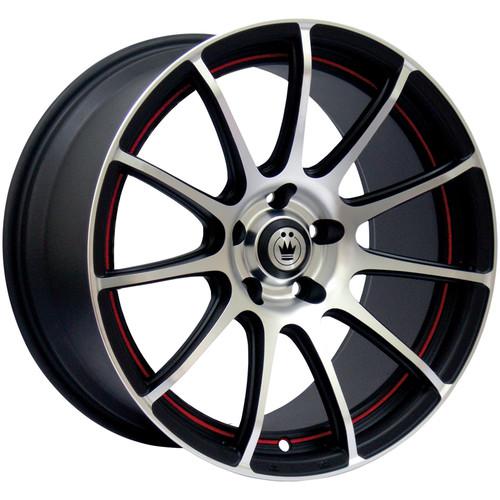 15x6.5 black red konig zero-in wheels 5x100 5x4.5 +38 honda odyssey mazda