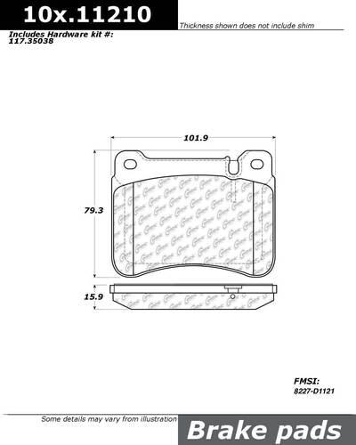 Centric 104.11210 brake pad or shoe, front