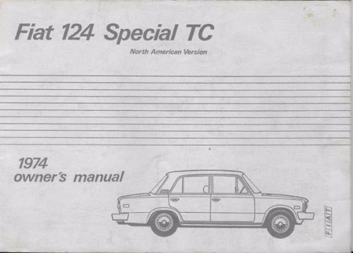 1974 fiat 124 special tc owners manual  original