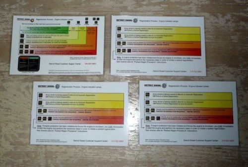 Detroit diesel  service shop  manual engine indcator lamp cards