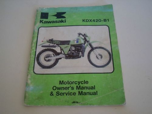 Factory kawasaki kdx420-b1 motorcycle owner&#039;s manual, service manual  1980