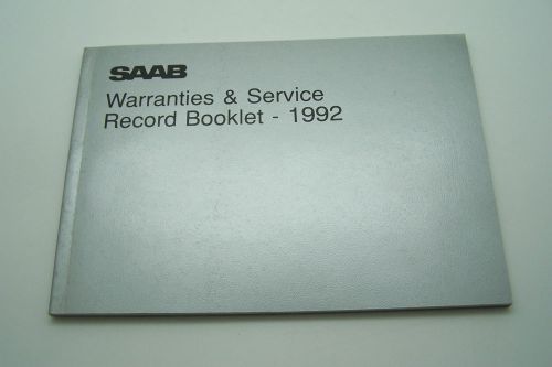 1992 saab 900 owners service warranty booklet manual convertible original new