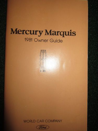 1981 mercury marquis owner manual dealer owner&#039;s guide