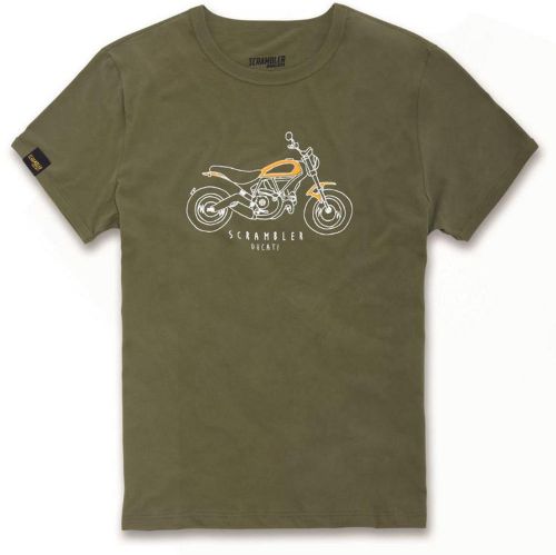 Ducati scrambler heritage short sleeve t-shirt army green