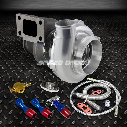 Gt3037/gt3076/.73 t3 v-band dual ball bearing turbo charger+oil feed+drain line