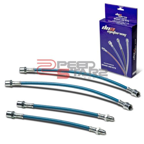 For audi a6/s6 front/rear blue stainless racing brake line/hose pvc coated 4pc