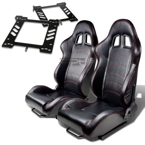 Type-1 racing seat black pvc+silder/rail+for 93-98 golf/gti/jetta mk3 bracket x2