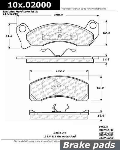 Centric 104.02000 brake pad or shoe, front