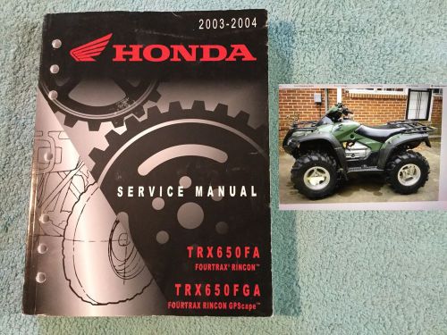 2003-2004 honda trx650 ofa rincon atv service manual : 61hn802 atv 4 wheeler ex.