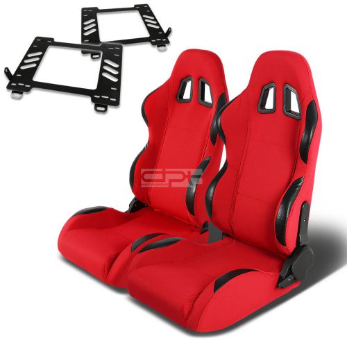 Type-4 racing seat red pvc+silder/rail+for 89-97 miata mx5/mx-5 na bracket x2