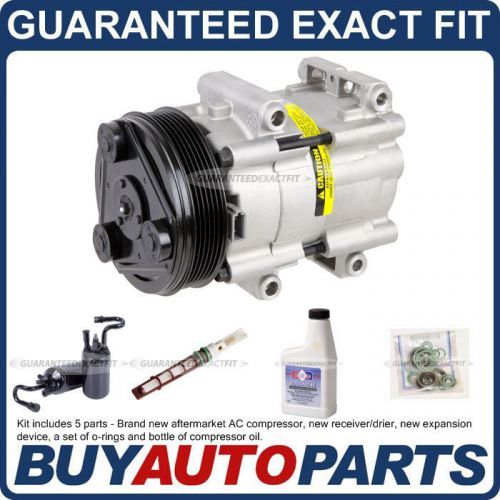 New ac compressor &amp; clutch with complete a/c repair kit for ford and mazda