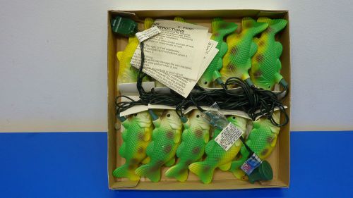 Fish string of 10 bass patio light set,reel in the fun,new