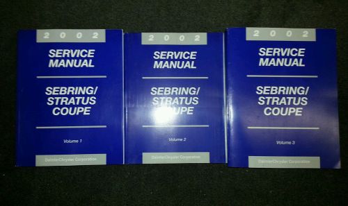 2002 chrysler sebring/dodge stratus coupe factory service manuals 3 volume set