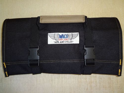 Waco bi plane logo &#034;new all black&#034; !!!! tool roll for your classic waco