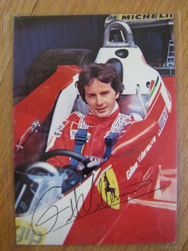 1979 ferrari 312 t4 gilles villeneuve postcard 171/79~typed note signed~ferrari