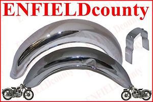 Norton featherbed slimline chrome plated front rear mudguard set @ ecspares