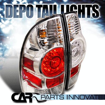 2005-2012 toyota tacoma chrome altezza style led tail lights depo