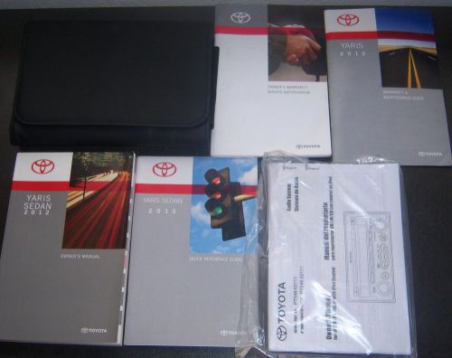 2012 toyota yaris sedan owners manual 5 piece set w/deluxe case oem