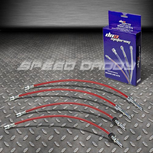 Front+rear stainless steel hose brake line/cable for e46 3-series 318/325 red
