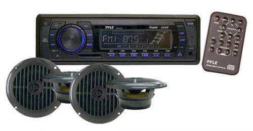 New pyle plmrkt14bk in-dash marine am fm pll tuning radio w/ usb sd/mmc reader