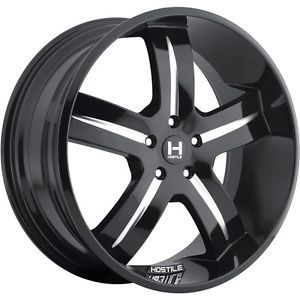 22x10.5 black milled hostile infectious 5x115 +18 wheels mud grappler 40